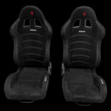 BMW 3-Series E46 325/330ci/i Black Suede Indy Reclining Bucket Seats