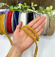 12mm tassel fringe trim upholstery braid sewing lampshade home decor blue beige