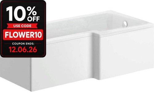 1700mm shaped white - 1700mm, rh