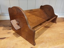 Vintage oak book trough, rest, rack, shelf, booktrough, 37cm, pegged sides