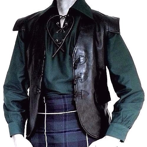 Kilt waistcoat black - kilt, leather