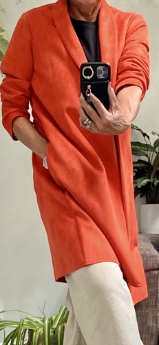 Zara summer orange faux suede - zara,