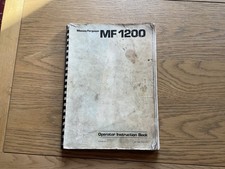 Massey Ferguson Original 1200 Operators Book