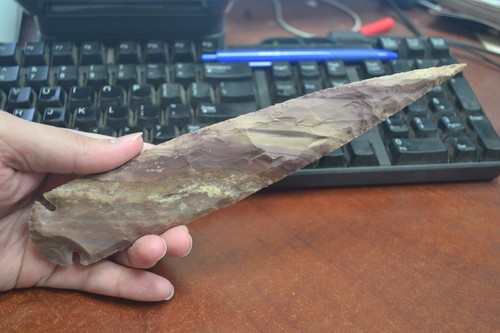 Agate stone spearhead - agate,