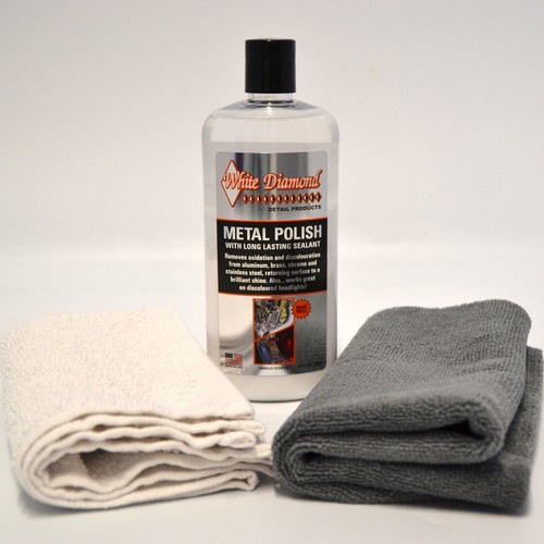 White diamond metal polish - white,