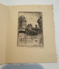 Rare 1929 etching - Paris by