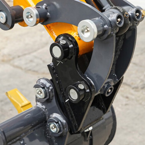 Black mini excavator digger - black,