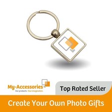 Blank Metal Photo Keyring 25mm Square SM Insert Size - Personalise Gifts & Promo