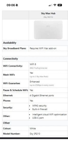 Sky broadband wifi max - sky,