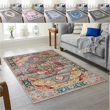 Navy Grey Silver Rugs Small