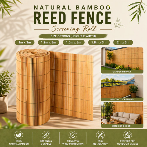 Natural bamboo reed - bamboo, fence