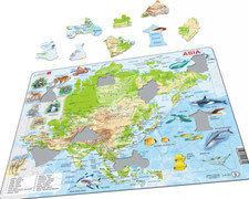 Map of Asia With Animals -