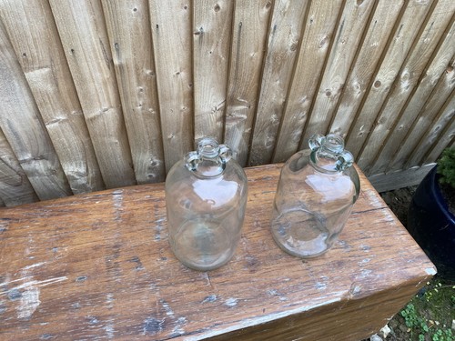 Two glass demijohns - ,