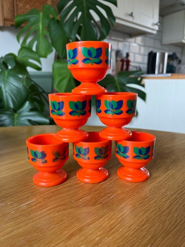 Set vintage orange floral - set,