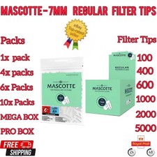 Mascotte Regular Filter Tips 7mm Cigarette Tobacco Rolling Smoking Bag UK