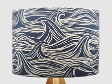 Waves Dark Blue Fabric