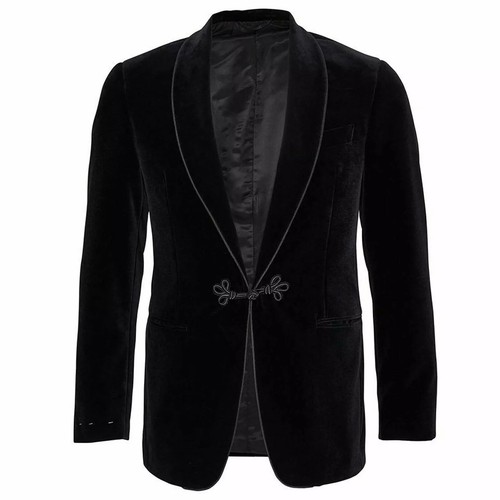 Men black smoking jacket - smoking,
