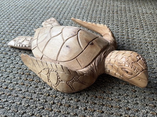 Large wooden sea turtle - 16", x