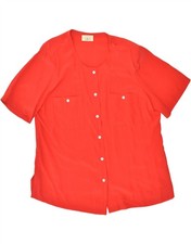 ELENA MIRO Womens Short Sleeve Shirt Blouse UK 16 Large Red BC56