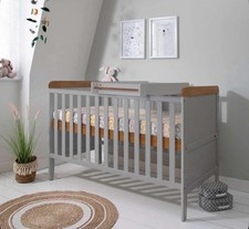 Tutti Bambini Rio cot bed dove grey & oak with cot top changer and mattress