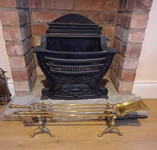 Large brass fireside