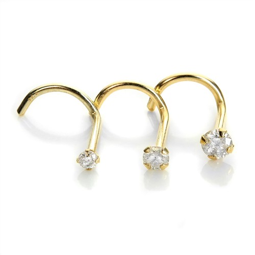 9ct gold diamond nose - 9ct, &