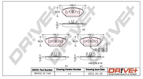 Front brake pad - brake, set