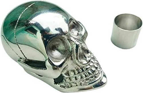 Silver polished brass skull - polished,