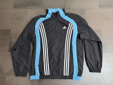 Men Black/ Blue Vintage 90'S Adidas Windbreaker Jacket - Size 38/40 - Light Blue