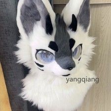 Fursuit Long Fur Husky Fox Mascot Head Party Halloween Fur Cosplay-Promotion