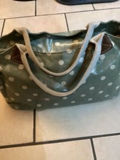 Cath Kidston Green White Polka Dot Oilcloth Tote Bag with Zip