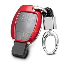 For Mercedes A B C E S G M V CLA Class Red Key Chain Case Hard Shell Cover Hook