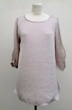 Peacocks size 12 beige neutral satin blouse top NEW