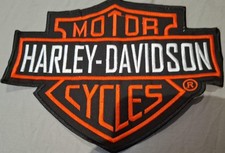 Large Harley Upcycled Skull Motorcycle Patch – 29x23cm for Jackets, Vests, Gear