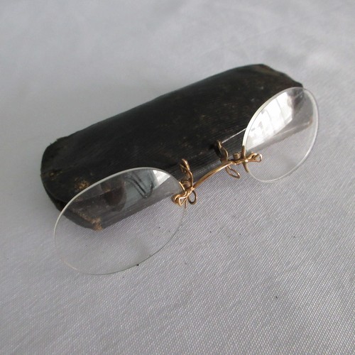 Antique rimless pince nez - rimless,