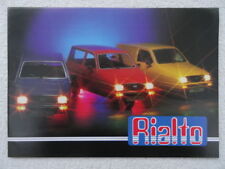 Reliant Rialto Brochure 1982:  2 door , 3 door GLS & Van. Specifications. 6 page