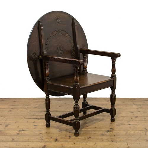 Antique oak monks bench - oak,