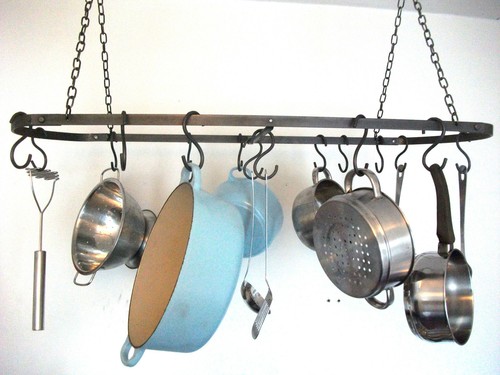 Ceiling pot rack - ceiling, wrought