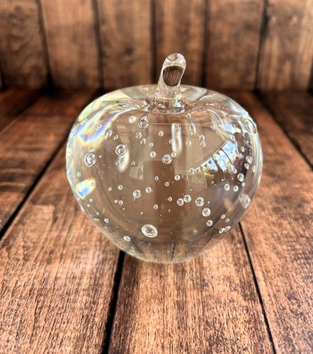 Vintage clear art glass - art, apple