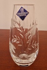 Edinburgh Crystal Bud Vase Small Hand Cut Glass Lead Crystal 13cm Scotland Vgc