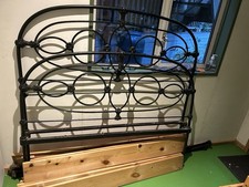Edwardian black cast iron double bed