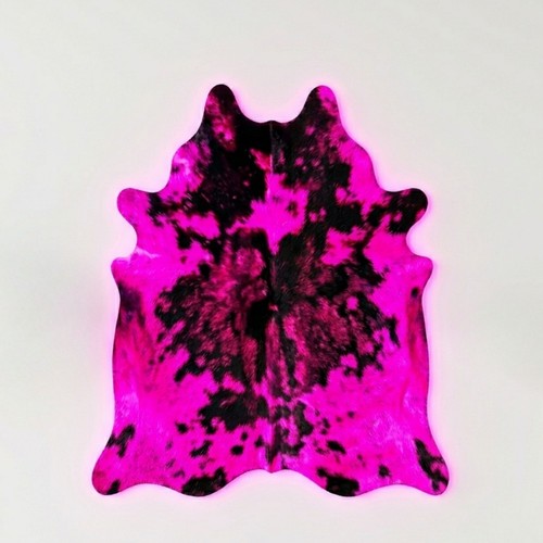 Real cowhide rug black pink - cowhide,