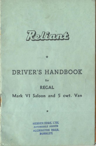 Reliant regal original drivers - regal,