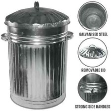 Galvanised Metal Bin Waste