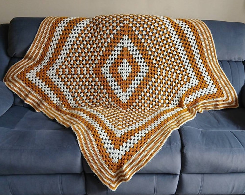 Handmade crochet blanket large - crochet,