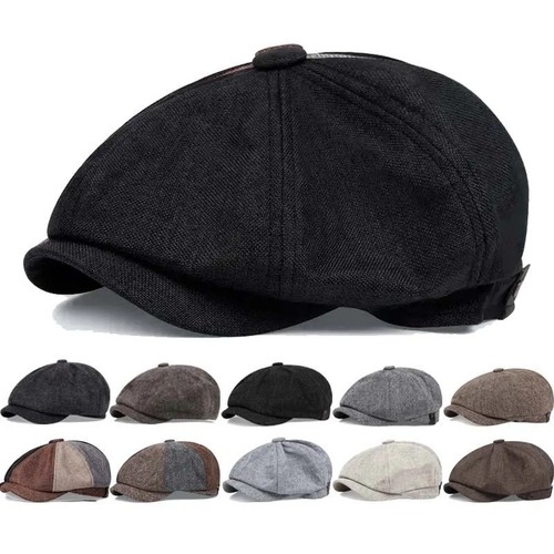 Men cotton newsboy cap - newsboy, flat
