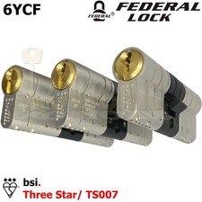 Federal 3 Star High Security Euro Cylinder UPVC Door Lock Snap Safe Anti Bumping