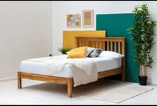Solid Oak Wooden Bed - Double