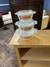 Vintage Peach Fruit Pyrex Dish