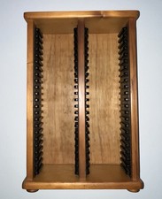 Solid Pine Wood CD Storage Rack Free Standing Tower Holds 44 CDs Vintage Music